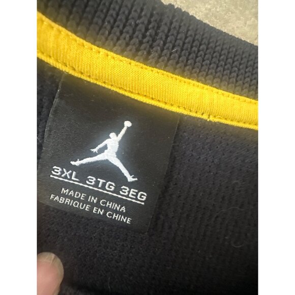 Jordan  Mens 3XL Michigan Crewneck Sweatshirt Navy Blue & Yellow Ribbed - Picture 2 of 10